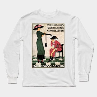 STRUMPF UND HANDSCHUHHAUS 1912 by Poster Artist Burkhard Mangold Long Sleeve T-Shirt